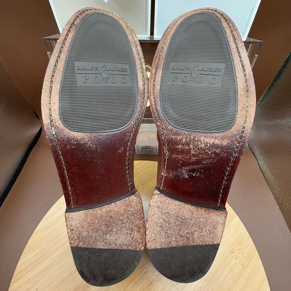 Polo Ralph Lauren Mens Leather Penny Loafers Shoes Brown Sz 11D - Picture 6 of 10